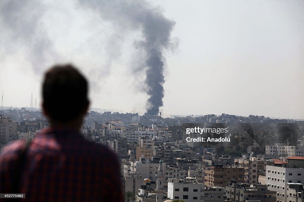 Smoke rises from Gaza as Israel continues shelling
