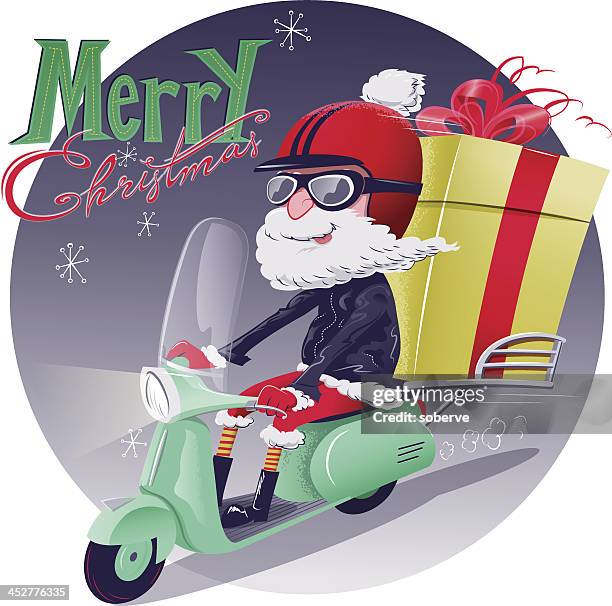 santa-lieferservice - leather jacket stock-grafiken, -clipart, -cartoons und -symbole