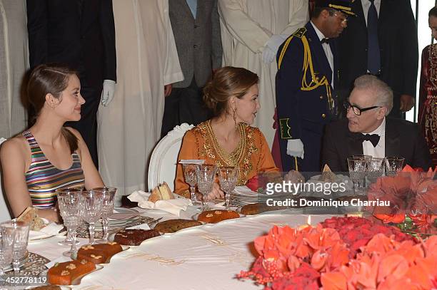 Actrice and Jury Member Marion Cotillard, Princess Lalla Meryem of Morocco and director and Jury President Martin Scorsese attend the Royal Gala...