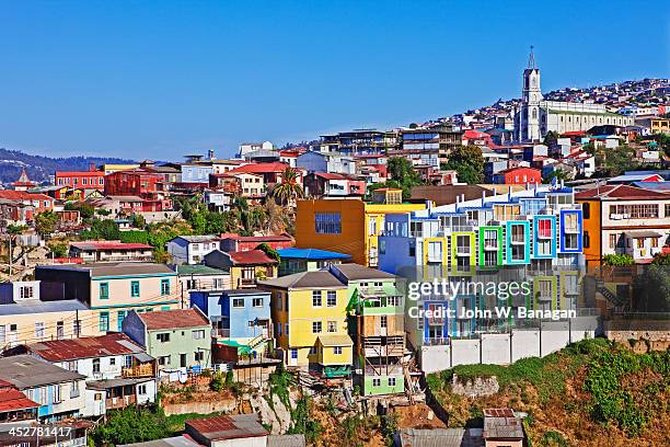 view of valparaíso, chile - valparaíso chili stockfoto's en -beelden