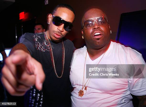 Music recording artists Ludacris, left, and Cee Lo from Gnarls Barkley attend Ludacris' 30th birthday party at PURE Nightclub on September 11, 2007...