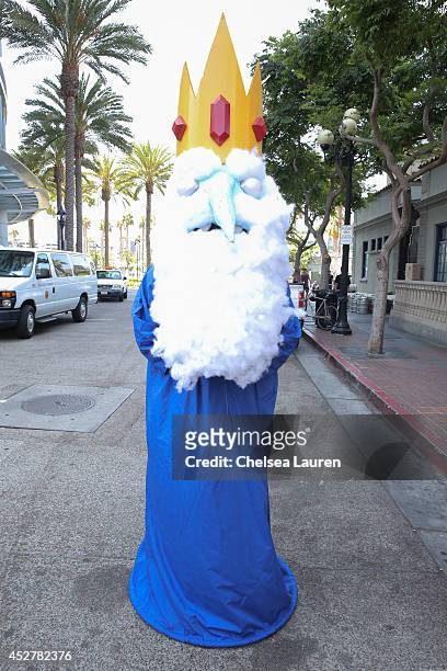 Costumed fan attends Comic-Con International on July 26, 2014 in San Diego, California.