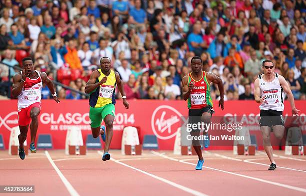 Harry Aikines-Aryeetey of England, Courtney Williams of St Vincent and Grenadines, Antoine Adams of St Kitts and Nevis and Jason Smyth of Northern...