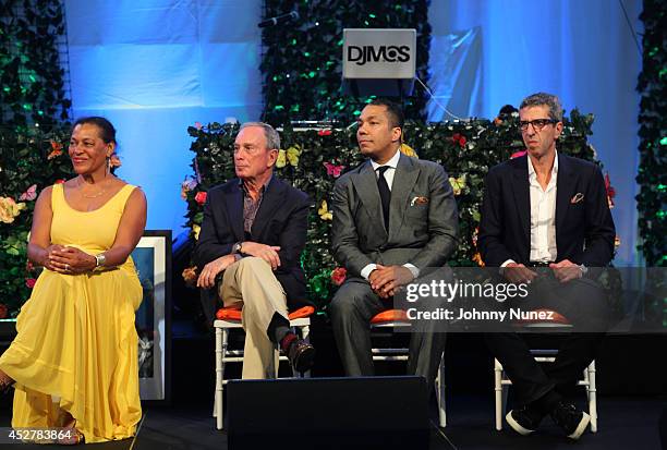 Carrie Mae Weems, Michael Bloomberg, Valentino D. Carlotti and Jason Flom attend the 15th annual Art for Life Gala hosted by Russell and Danny...