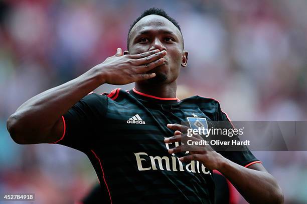 Marcell Jansen of Hamburg during the Telekom Cup 2014 match between Borussia Moenchengladbach and Hamburger SV at Imtech Arena on July 27, 2014 in...