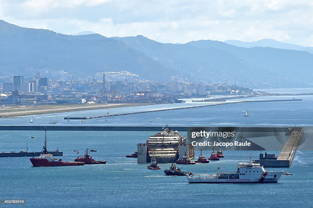 Costa Concordia Is Seen Near The Port Of Genoa