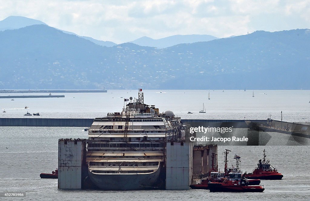 Costa Concordia Is Seen Near The Port Of Genoa