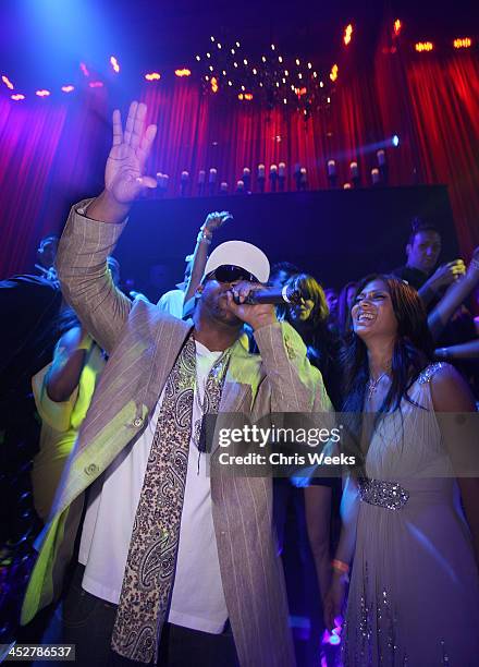 Polo and Nicole Scherzinger of the Pussycat Dolls attend Scherzinger's birthday at LAX Nightclub on June 28, 2008 in Las Vegas, Nevada.