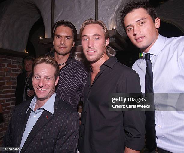 Michael Mirisch , model Marcus Schenckenberg, actors Kyle Lowder and Stephen Colletti attend the CitySpot Hollywood V.I.P. Party as part of the...