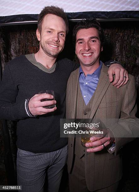 Television personality Joel Mc Hale and Eden Algie attend The Macallan's Master of Photography series at M+B Gallery on January 29, 2008 in West...