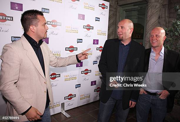 Chefs Fabio Vivani of Cafe Firenze, Hosea Rosenberg and Stefan Richter attend a premiere party for Top Chef Masters hosted by Martini and Rossi at...