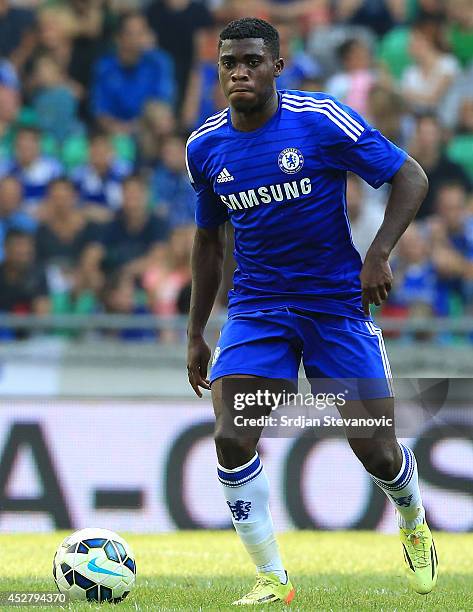 Izzy Brown of Chelsea in action during the Pre Season Friendly match between FC Olimpija Ljubljana and Chelsea at Stozice stadium in Ljubljana,...