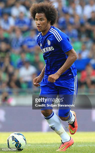 Izzy Brown of Chelsea in action during the Pre Season Friendly match between FC Olimpija Ljubljana and Chelsea at Stozice stadium in Ljubljana,...