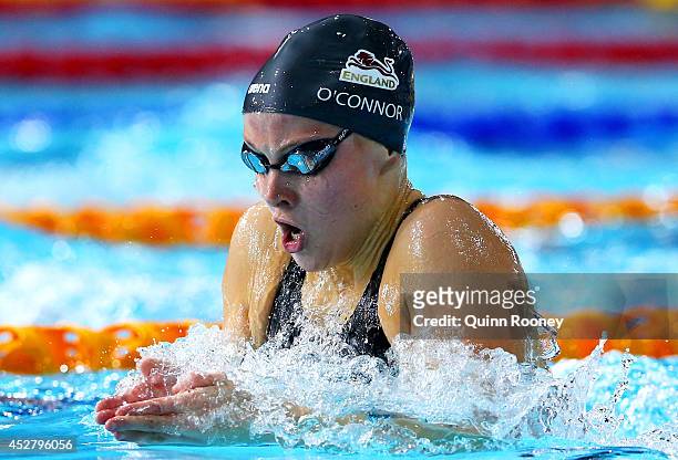 Siobhan O'Connor of England competes on the way to winning the gold medal in the Women's 200m Individual Medley Final at Tollcross International...