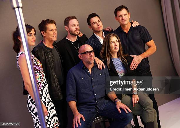 Actors Jessica Stroup, Kevin Bacon, Shawn Ashmore, Sam Underwood, producer Kevin Williamson, director Marcos Siega, and producer Jennifer Johnson...