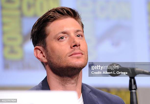 Actor Jensen Ackles attends CW's "Supernatural" Panel during Comic-Con International 2014 at San Diego Convention Center on July 27, 2014 in San...