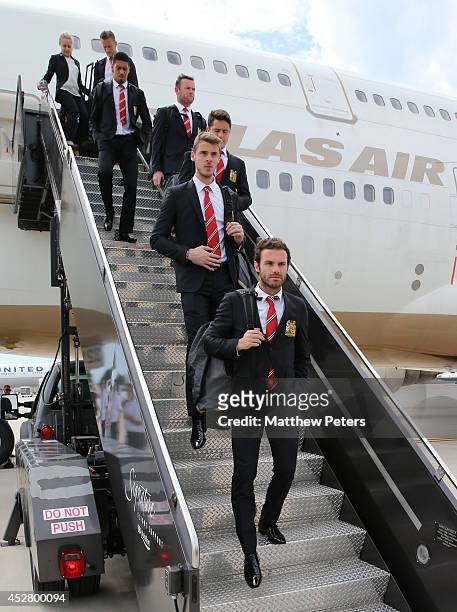 Juan Mata of Manchester United arrives in Washington, DC as part of their pre-season tour of the United States on July 27, 2014 in Washington, DC.