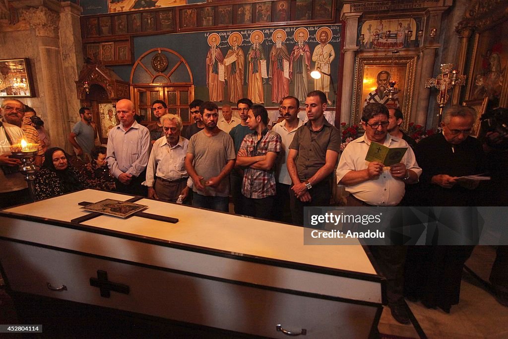 The funeral ceremony of Christian woman killed in Israeli airstrike