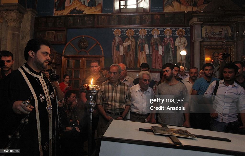 The funeral ceremony of Christian woman killed in Israeli airstrike