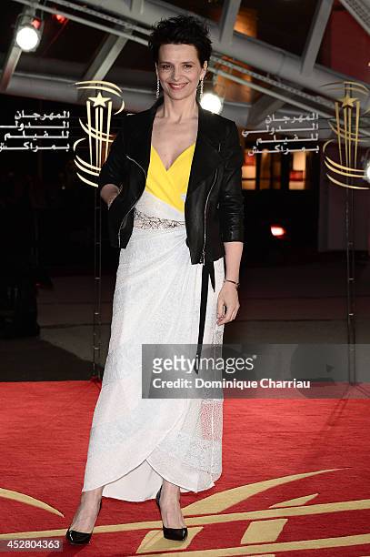 Actress Juliette Binoche attends the 'Like Father, Like Son' premiere during the 13th Marrakech International Film Festival on December 1, 2013 in...