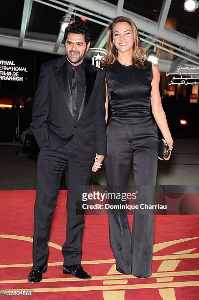 Actor Jamel Debbouze and his wife Mélissa Theuriau attend the 'Like Father, Like Son' premiere during the 13th Marrakech International Film Festival...