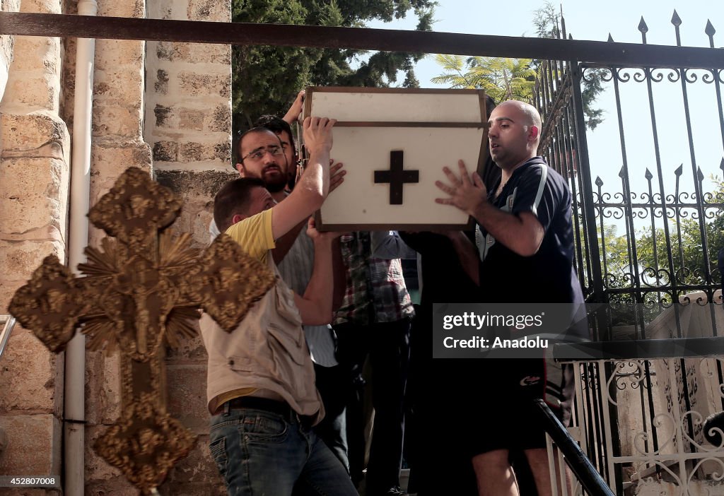 Funeral ceremony of Christian woman killed in Israeli airstrike