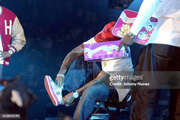 Pharrell Williams during Jay-Z's Best Of Both Worlds New York - Performance - November 1, 2004 at Madison Square Garden in New York City, New York,...