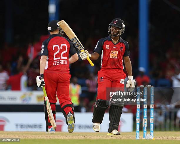 Evin Lewis brings up 50 during a match between The Trinidad and Tobago Red Steel and St. Lucia Zouks as part of the week 3 of Caribbean Premier...