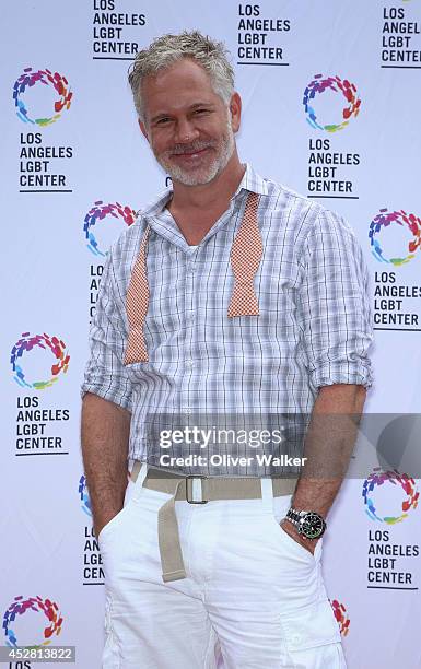 Actor Gerald McCullouch arrives at the GLEH/Los Angeles LGBT Center's Garden Party on July 27, 2014 in Los Angeles, California.