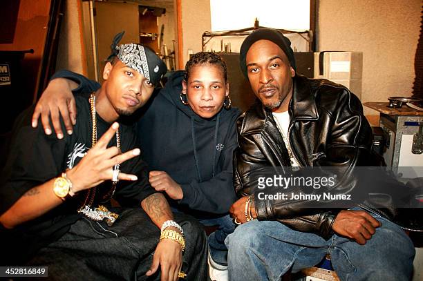 Juelz Santana,Foxy and Rakim during Juelz Santana Video for Mic Check at Private Studio on 19 th Street in New York City, New York, United States.