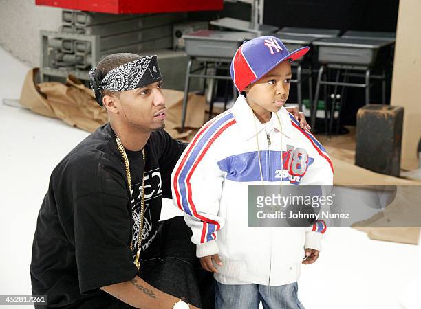 Santana and Son during Juelz Santana Video for Mic Check at Private Studio on 19 th Street in New York City, New York, United States.