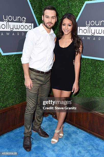 Actor Ryan Guzman and tv personality Melanie Iglesias attend the 2014 Young Hollywood Awards held at The Wiltern on July 27, 2014 in Los Angeles,...