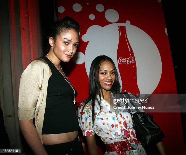 Naima Mora and Zoe Saldana during Coca Cola's Coke Side Of Life Launch Party at Capitale in New York City at Capitale in New York City, New York,...