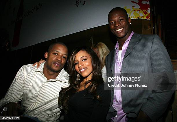 Steve Francis, Melyssa Ford and Gibril Wilson during Coca Cola's Coke Side Of Life Launch Party at Capitale in New York City at Capitale in New York...