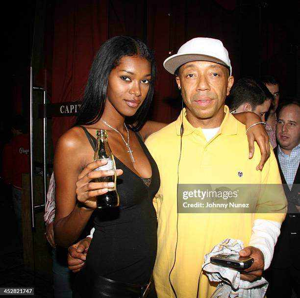 Jessica White and Russell Simmons during Coca Cola's Coke Side Of Life Launch Party at Capitale in New York City at Capitale in New York City, New...