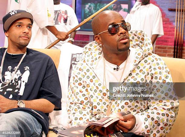 Mad Linx and Jermaine Dupri during Bow Wow, Jermaine Dupri and Da Brat Visit BET's Rap City - August 24, 2005 at CBS Studios in New York, New York,...