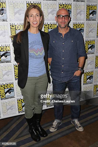 Executive producers Jennifer Johnson and Marcos Siega attend "The Following" press line at Comic-Con International on July 27, 2014 in San Diego,...