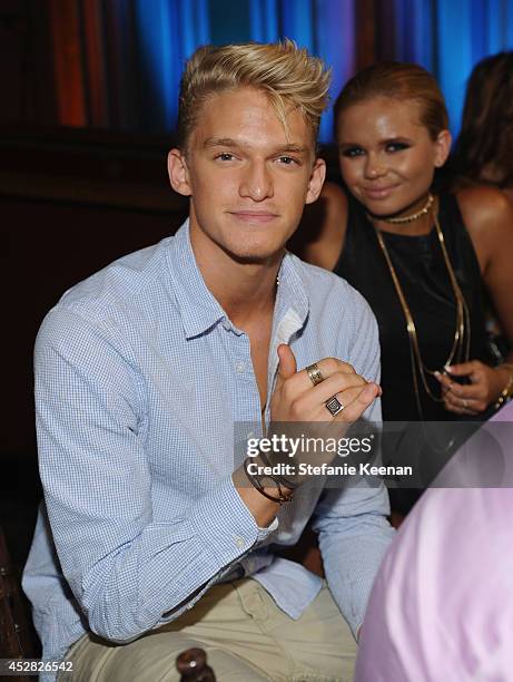 Recording artist Cody Simpson in the green room at the 2014 Young Hollywood Awards brought to you by Samsung Galaxy at The Wiltern on July 27, 2014...