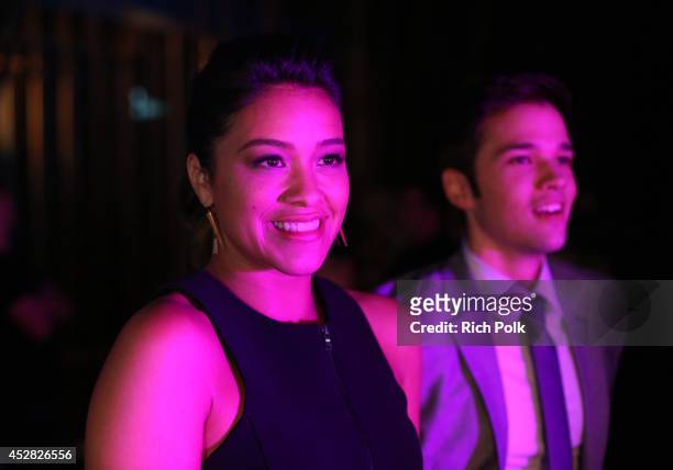 Actors Gina Rodriguez and Nathan Kress at the 2014 Young Hollywood Awards brought to you by Samsung Galaxy at The Wiltern on July 27, 2014 in Los...