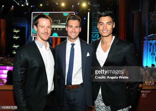 Actor Jason Dohring, ...and Recording artist Siva Kaneswaran in the audience at the 2014 Young Hollywood Awards brought to you by Samsung Galaxy at...