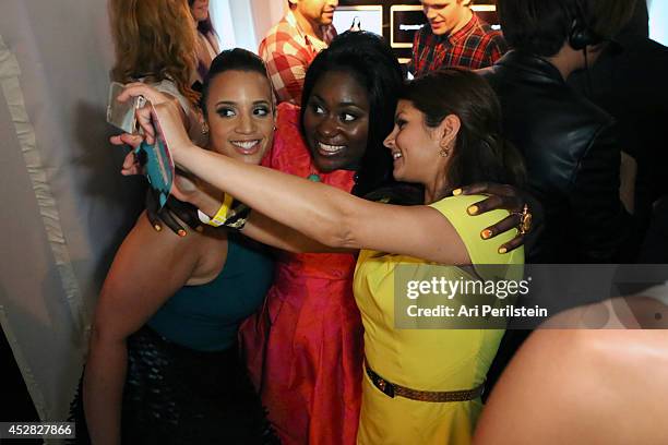 Actresses Dascha Polanco, Danielle Brooks and guest attend the 2014 Young Hollywood Awards brought to you by Samsung Galaxy at The Wiltern on July...