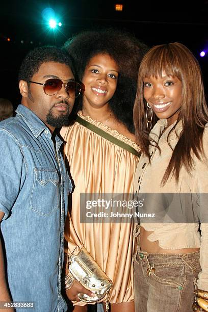 Musiq, Kelis and Brandy during Olympus Fashion Week Spring 2006 - Baby Phat - Front Row and Backstage at Radio City Music Hall in New York City, New...