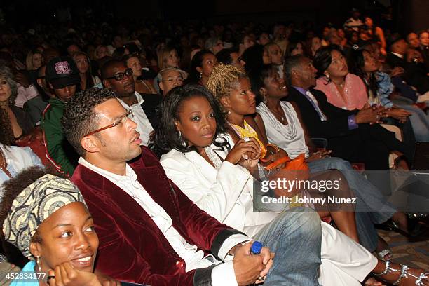 Al Reynolds and Star Jones during Olympus Fashion Week Spring 2006 - Baby Phat - Front Row and Backstage at Radio City Music Hall in New York City,...