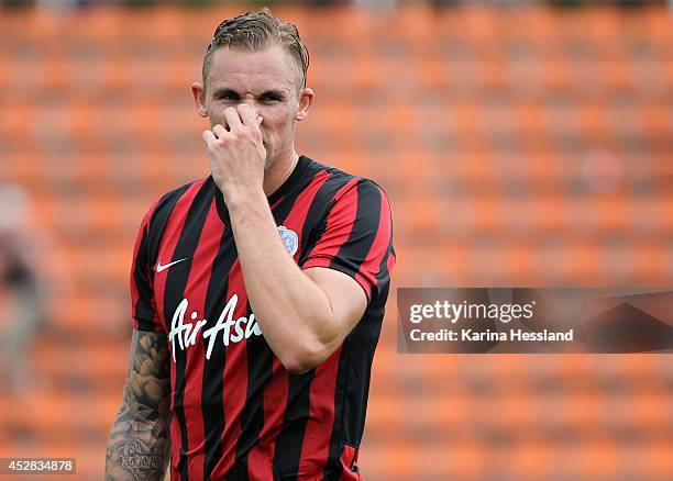Jack Collison of Queens Park Rangers looks disappointed after the Friendly Match between RasenBallsport Leipzig and Queens Park Rangers at Stadion...