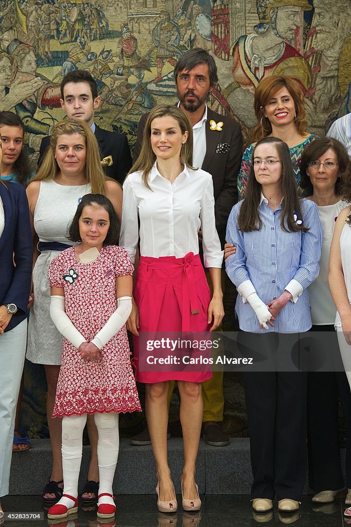Queen Letizia of Spain Attends Audiences at Zarzuela Palace