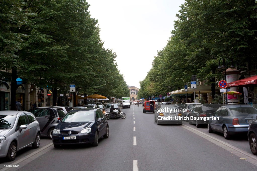 Frankfurt at river Main. Kaiser Street.