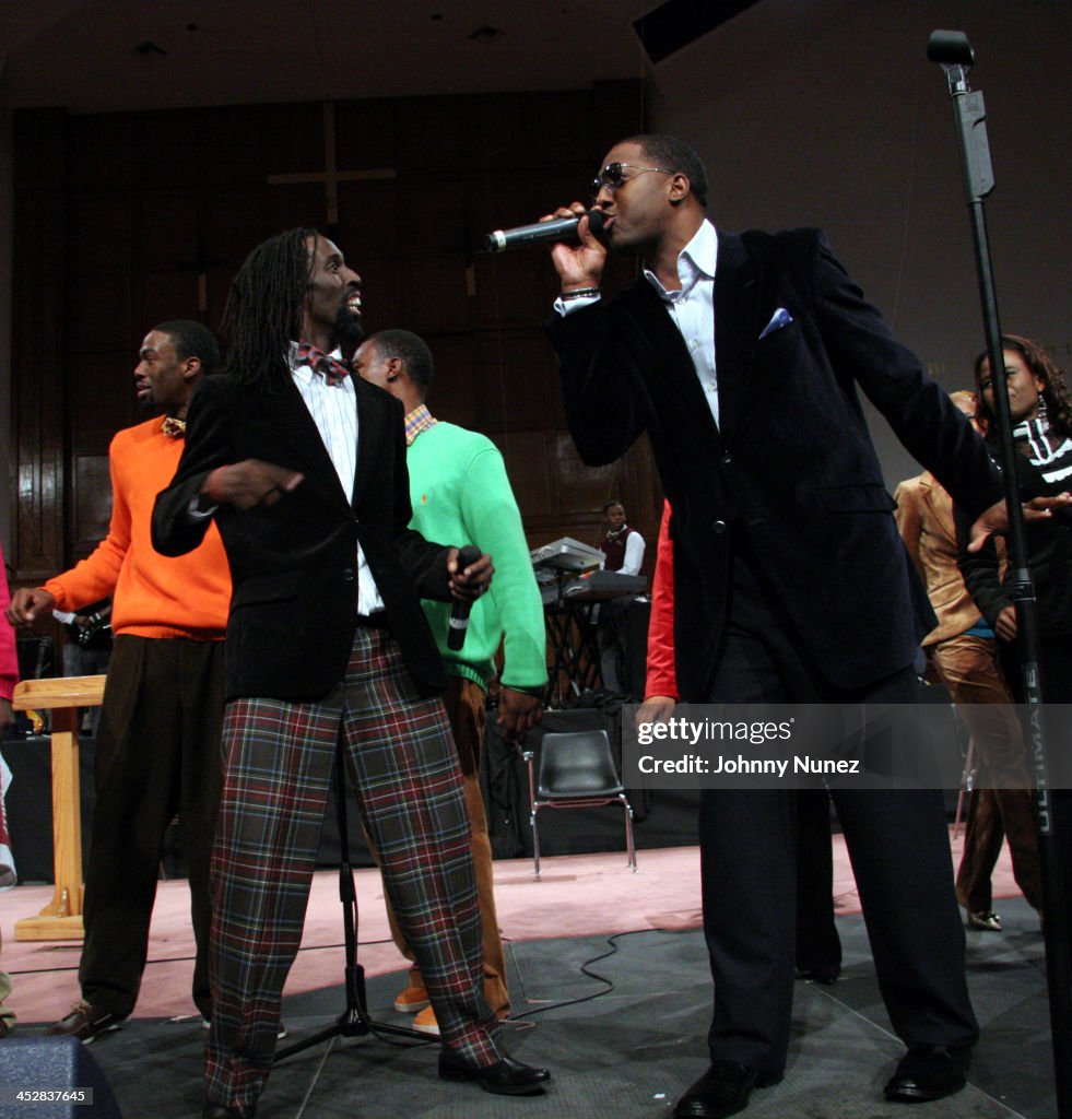 Tye Tribbett and Isaac Caree during Tye Tribbett and G.A. Live... News