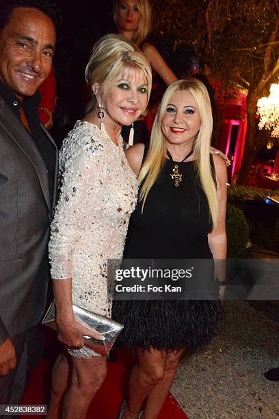 Marcantonio Rota, Ivana Trump and Monika Bacardi attend the Monika Bacardi Summer Party 2014 St Tropez at Les Moulins de Ramatuelle on July 27, 2014...