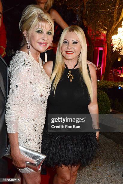 Ivana Trump and Monika Bacardi attend the Monika Bacardi Summer Party 2014 St Tropez at Les Moulins de Ramatuelle on July 27, 2014 in Saint Tropez,...