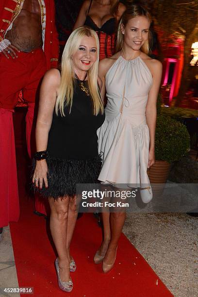 Monika Bacardi and Natasha Poly attend the Monika Bacardi Summer Party 2014 St Tropez at Les Moulins de Ramatuelle on July 27, 2014 in Saint Tropez,...